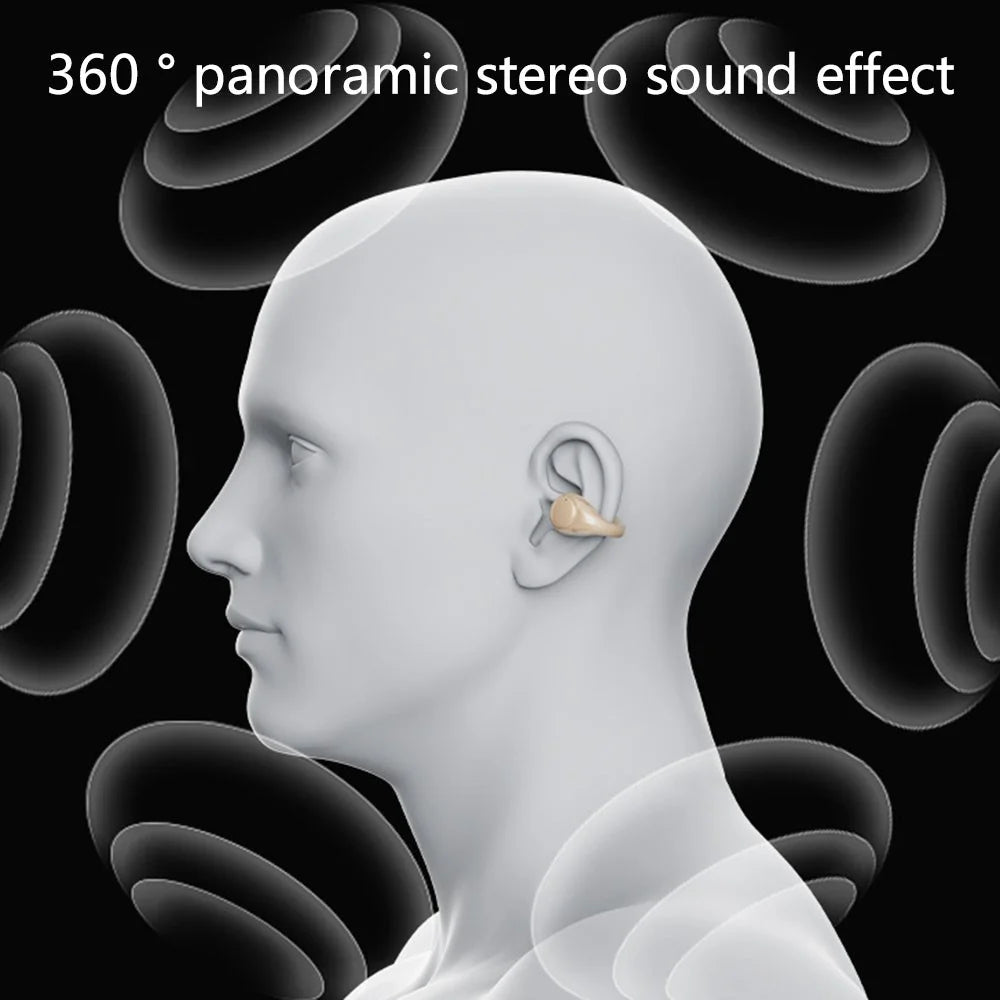 GK10 Bluetooth-compatible 5.3 Earbuds Bone Conduction Headphones Clip-on Noise Canceling Sports Headset - Nude - 7