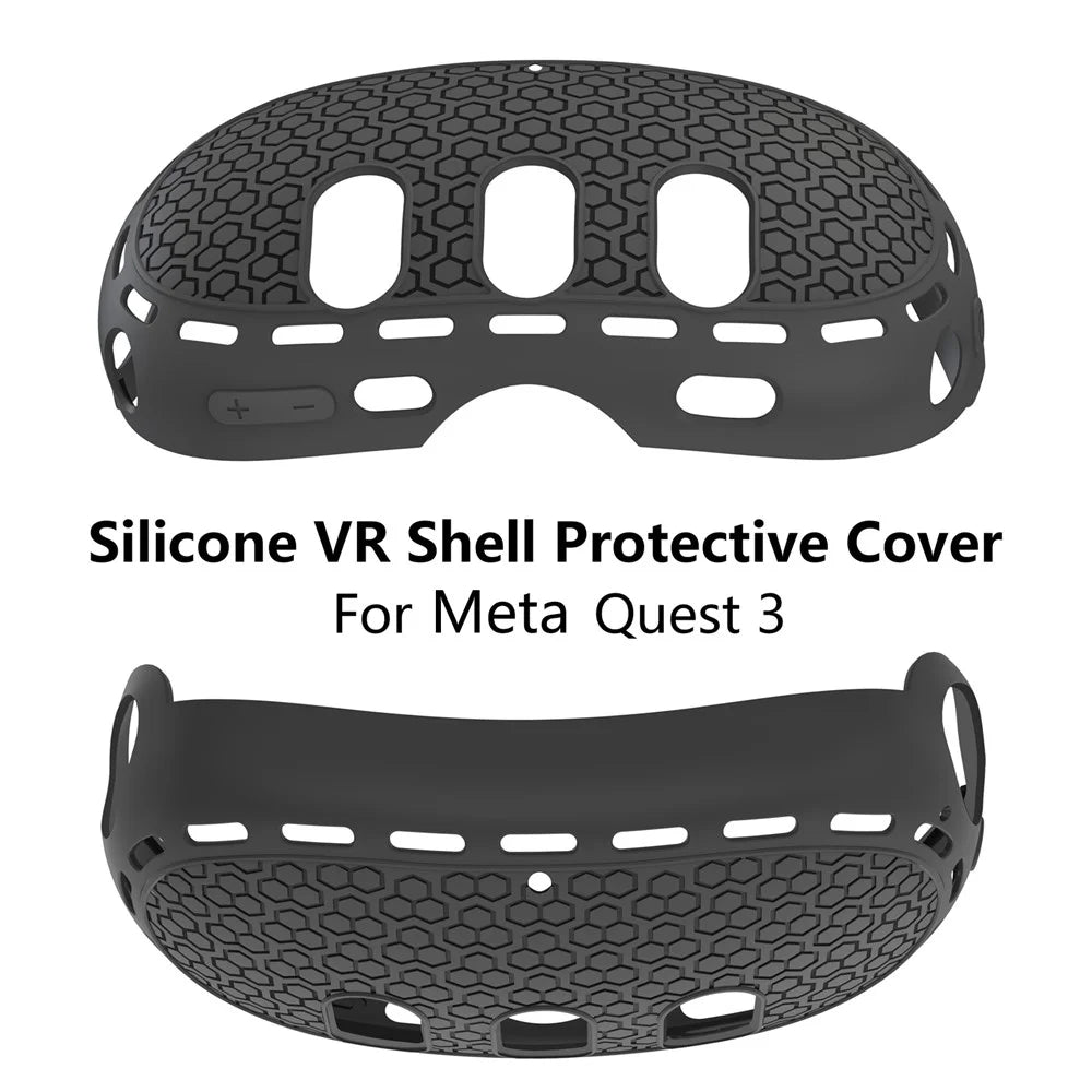 Protective Case for Meta Quest 3 VR Headset Anti-scratch Silicone Skin Cover - Black - 3