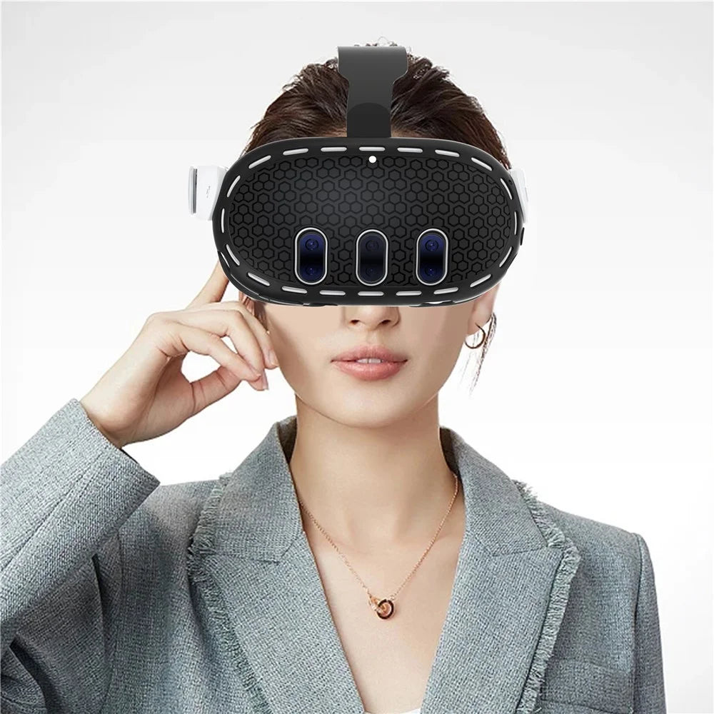 Protective Case for Meta Quest 3 VR Headset Anti-scratch Silicone Skin Cover - Black - 6