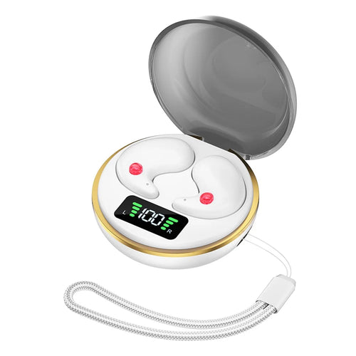 J1 Invisible Sleep Earbuds Wireless Bluetooth-compatible 5.3 Noise Canceling Headphones for Side Sleepers - White - 1