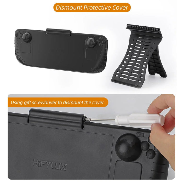 HIFYLUX ST-ZF40 For Steam Deck 3-in-1 Plastic Protective Case Sun Hood Game Console Desktop Stand - 5