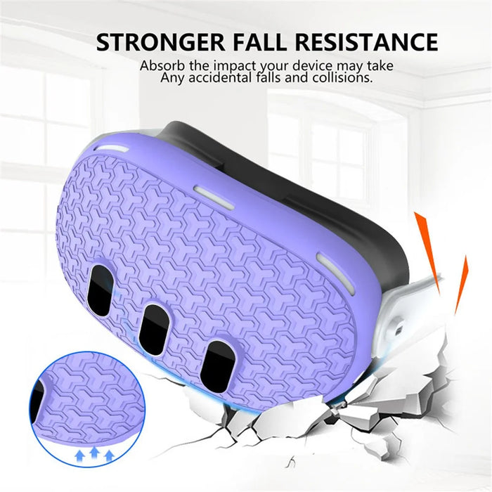 For Meta Quest 3 Soft TPU Protective Case VR Headset Anti-shock Cover - Light Purple - 2