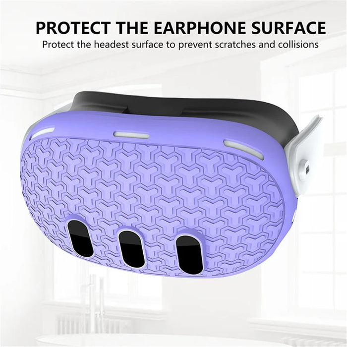 For Meta Quest 3 Soft TPU Protective Case VR Headset Anti-shock Cover - Light Purple - 4