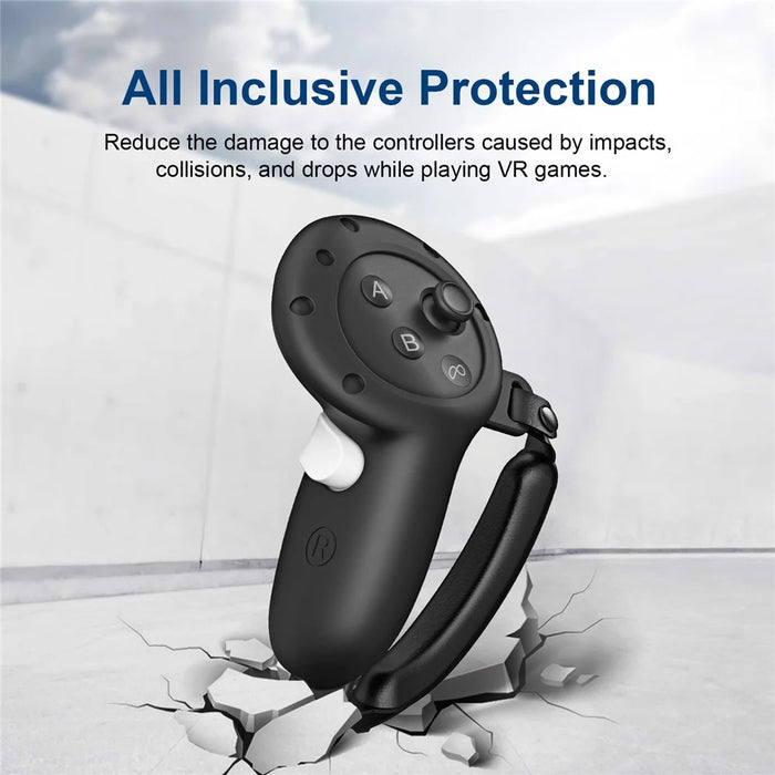 WOLMTT 1 Pair for Meta Quest 3 Touch Controller Anti-drop Protective Cover Silicone Sleeve - Black - 3