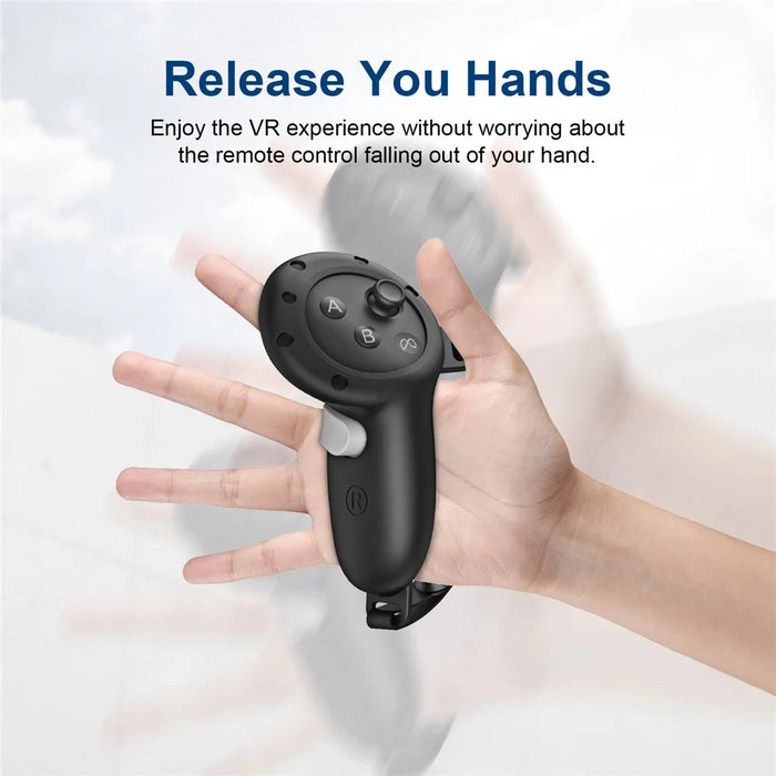 WOLMTT 1 Pair for Meta Quest 3 Touch Controller Anti-drop Protective Cover Silicone Sleeve - Black - 4