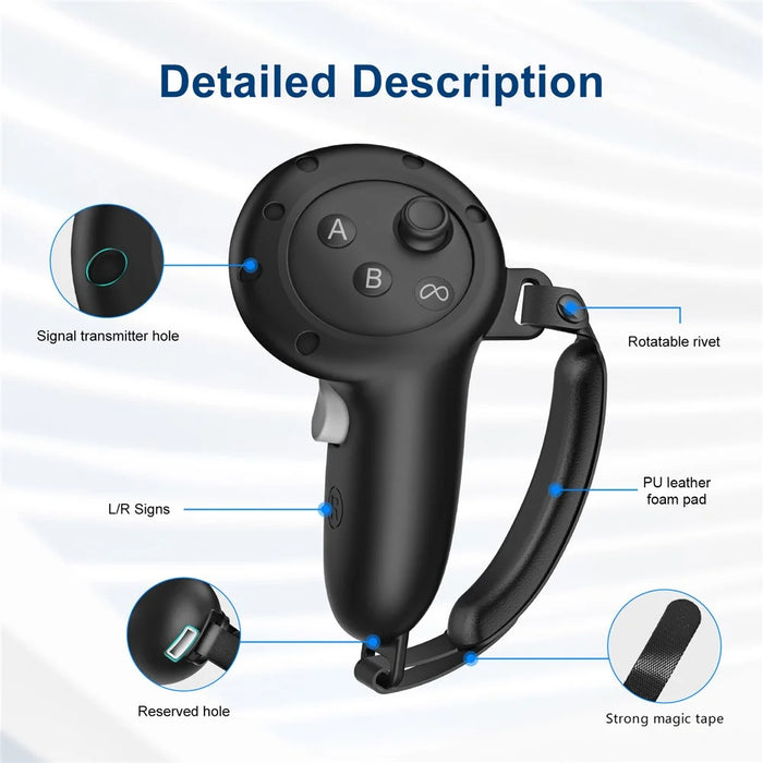 WOLMTT 1 Pair for Meta Quest 3 Touch Controller Anti-drop Protective Cover Silicone Sleeve - Black - 5