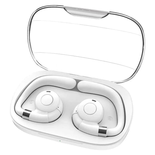HF02 Ear Clip Air Conduction Wireless Bluetooth-compatible Headphones Noise Reduction TWS Earphones - White - 1