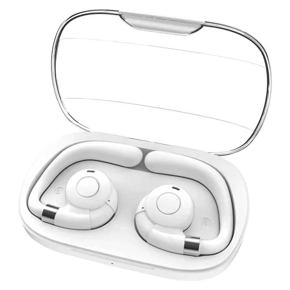 HF02 Ear Clip Air Conduction Wireless Bluetooth-compatible Headphones Noise Reduction TWS Earphones - White - 1