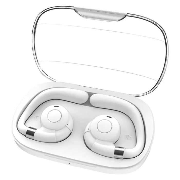 HF02 Ear Clip Air Conduction Wireless Bluetooth-compatible Headphones Noise Reduction TWS Earphones - White - 1