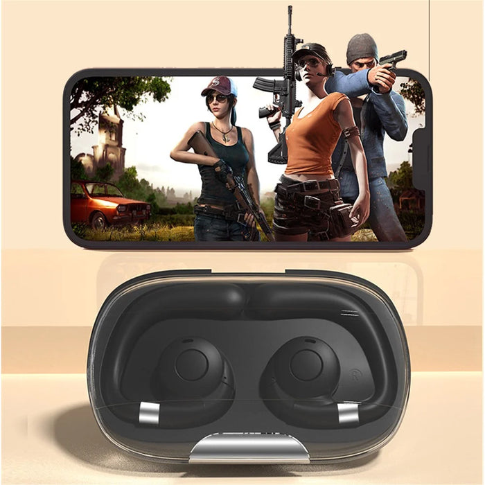 HF02 Ear Clip Air Conduction Wireless Bluetooth-compatible Headphones Noise Reduction TWS Earphones - White - 3