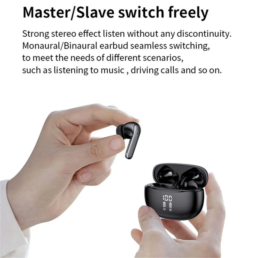 S52 TWS Earphones Stereo Sound Bluetooth-compatible 5.3 Semi-in-ear Wireless Headphones - 4
