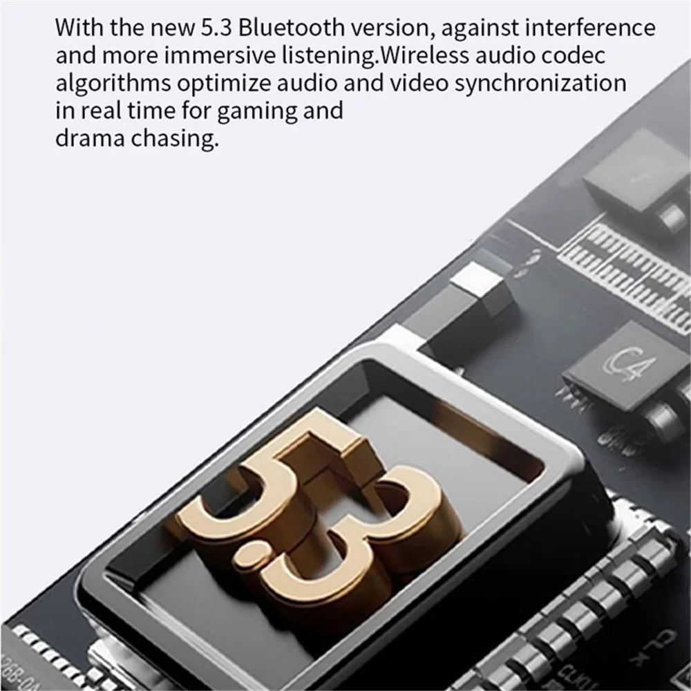 S52 TWS Earphones Stereo Sound Bluetooth-compatible 5.3 Semi-in-ear Wireless Headphones - 5