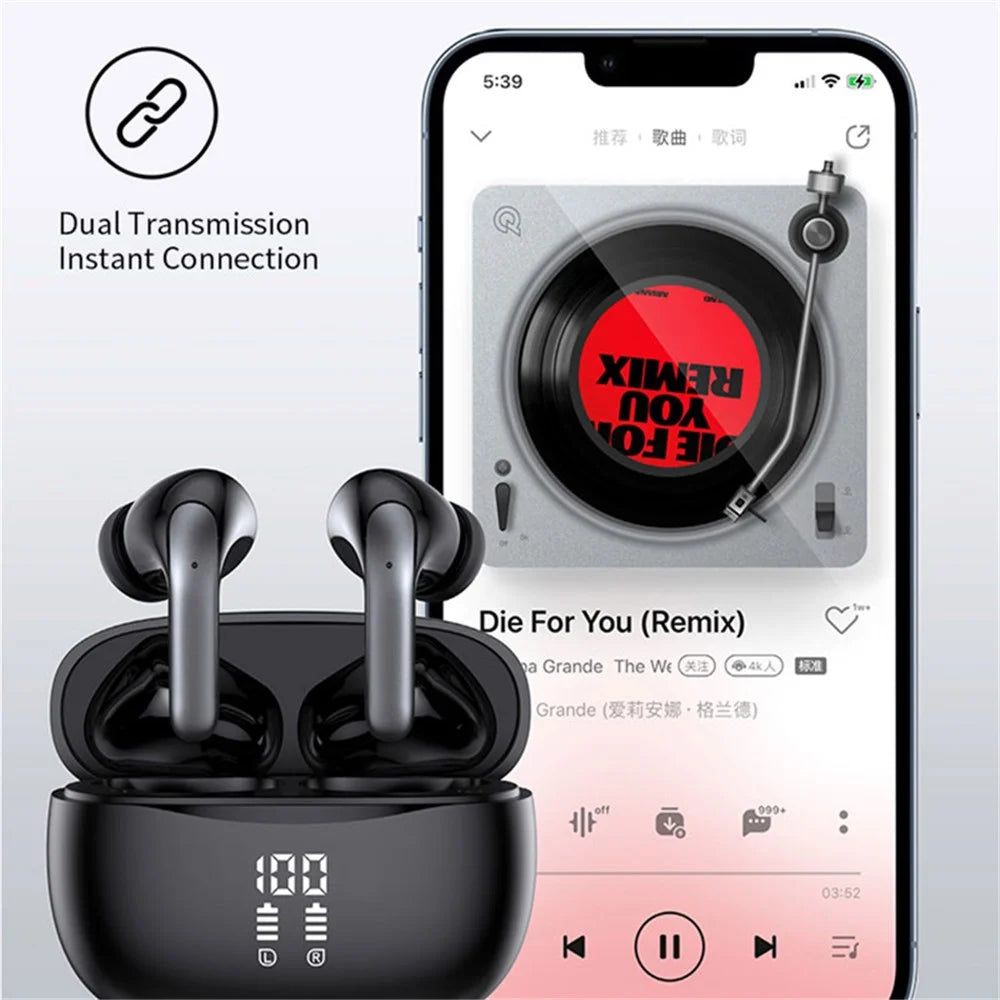 S52 TWS Earphones Stereo Sound Bluetooth-compatible 5.3 Semi-in-ear Wireless Headphones - 6