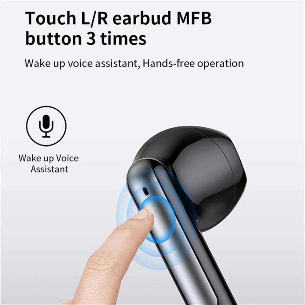 S47 TWS Earphones Bluetooth-compatible 5.3 Wireless Earbuds with Digital Display Charging Case - Black - 5