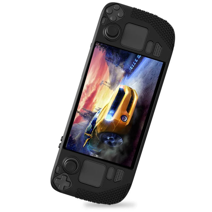 For Steam Deck Anti-Scratch Silicone Cover Protective Case with 2 Rocker Caps - Black - 5