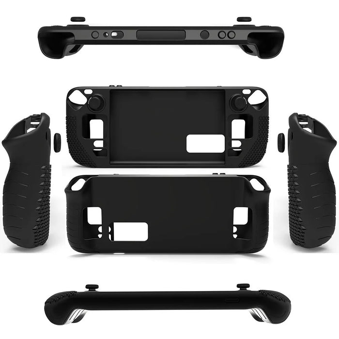 For Steam Deck Anti-Scratch Silicone Cover Protective Case with 2 Rocker Caps - Black - 6
