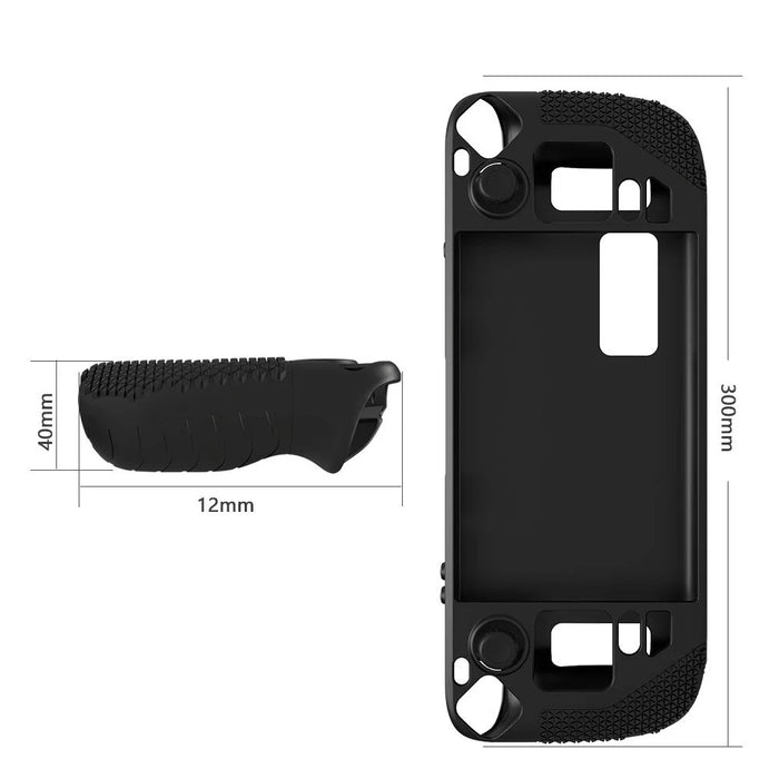 For Steam Deck Anti-Scratch Silicone Cover Protective Case with 2 Rocker Caps - Black - 7