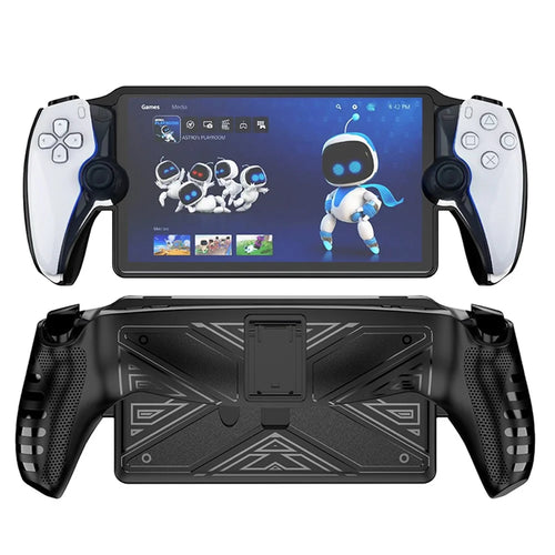 For PlayStation Portal Game Console Anti-scratch TPU Protective Case with Kickstand - Black - 1