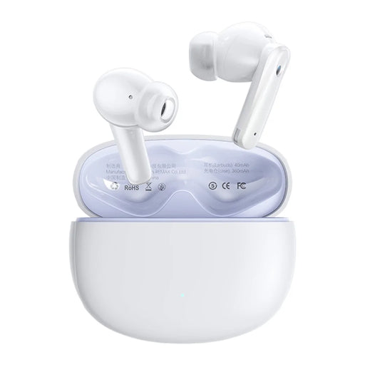 REMAX W21N ANC+ENC Dual Noise Canceling Bluetooth-compatible Earphones Low Latency Touch Control Headphones - White - 1