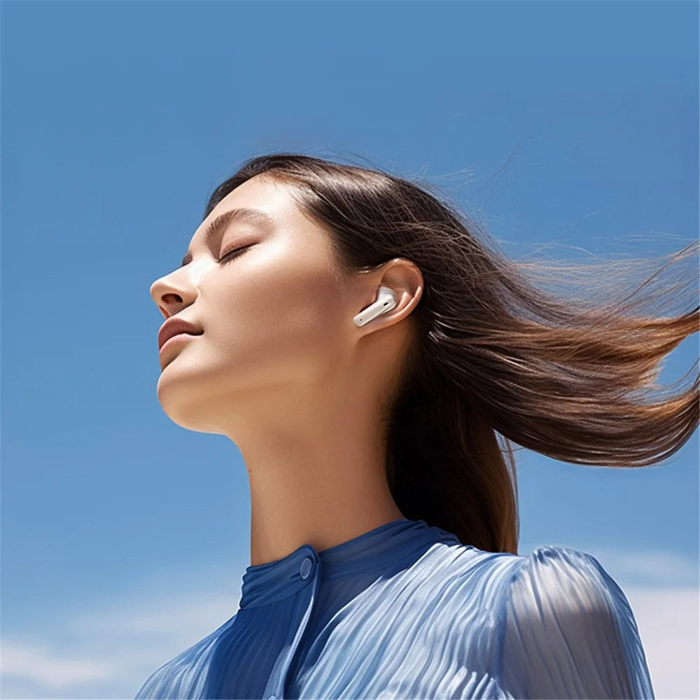 REMAX W21N ANC+ENC Dual Noise Canceling Bluetooth-compatible Earphones Low Latency Touch Control Headphones - White - 3