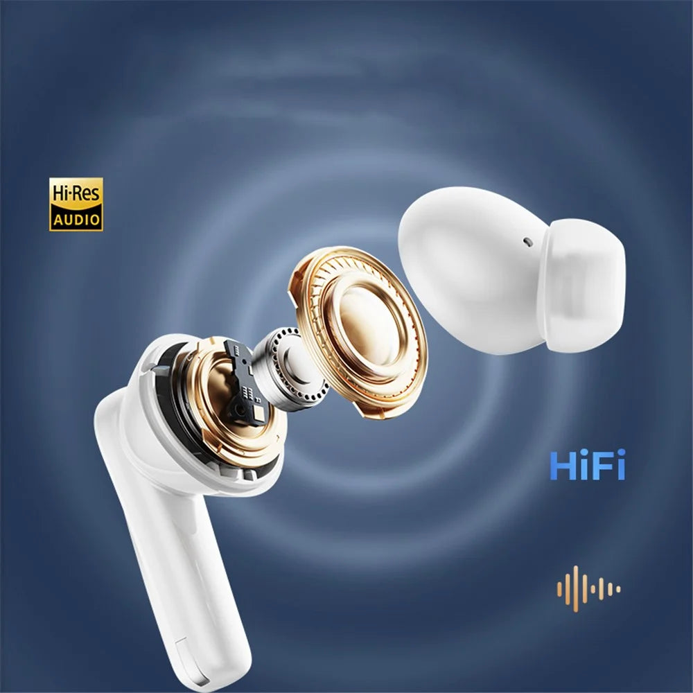 REMAX W21N ANC+ENC Dual Noise Canceling Bluetooth-compatible Earphones Low Latency Touch Control Headphones - White - 5