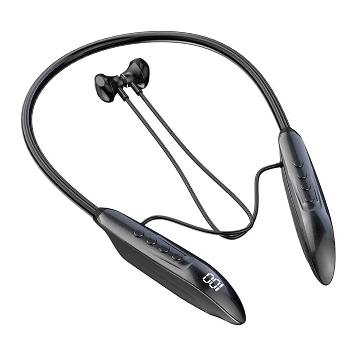 M518P Neckband Wireless Earphone Bluetooth-compatible 5.3 Magnetic Neck Hanging Headphone Sports Headset - Black - 1