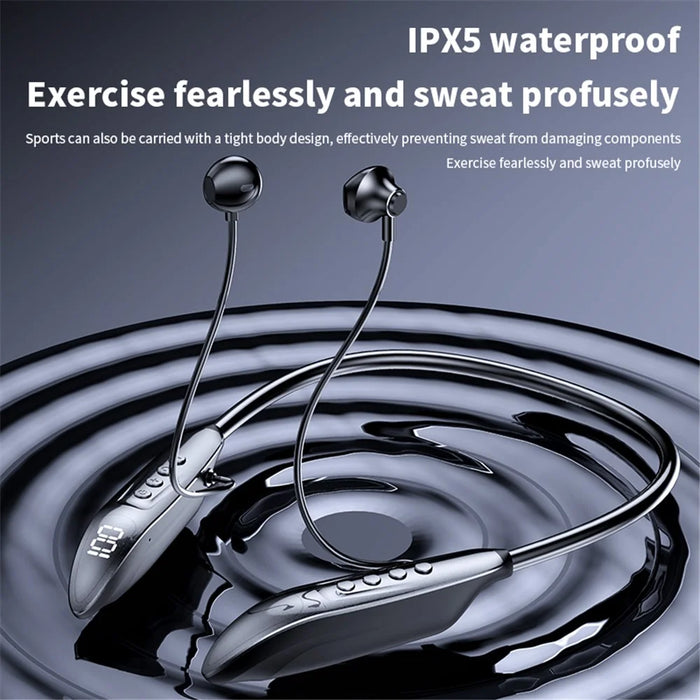 M518P Neckband Wireless Earphone Bluetooth-compatible 5.3 Magnetic Neck Hanging Headphone Sports Headset - Black - 4