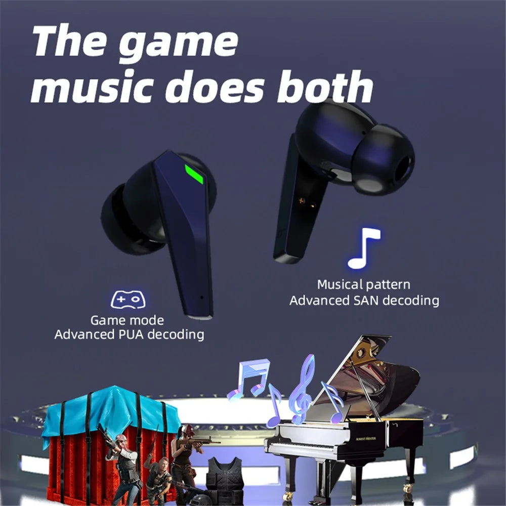 P50 TWS Bluetooth-compatible Earphone Stereo Music Low Latency Gaming Wireless Headset - Black - 7