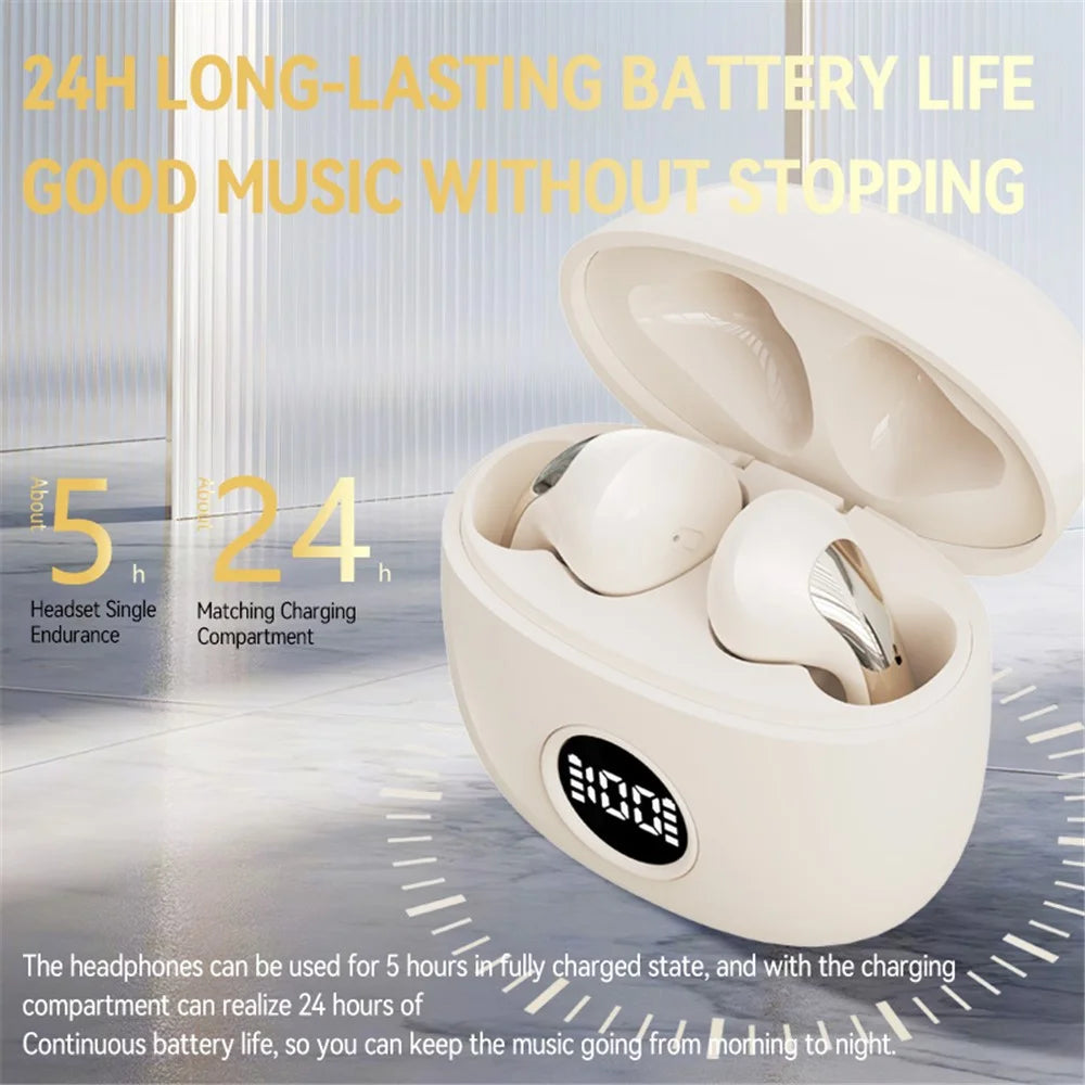 LX04 Bluetooth-compatible 5.3 Mini Earbuds Noise Reduction IPX5 Waterproof Wireless Headphones - Nude - 3