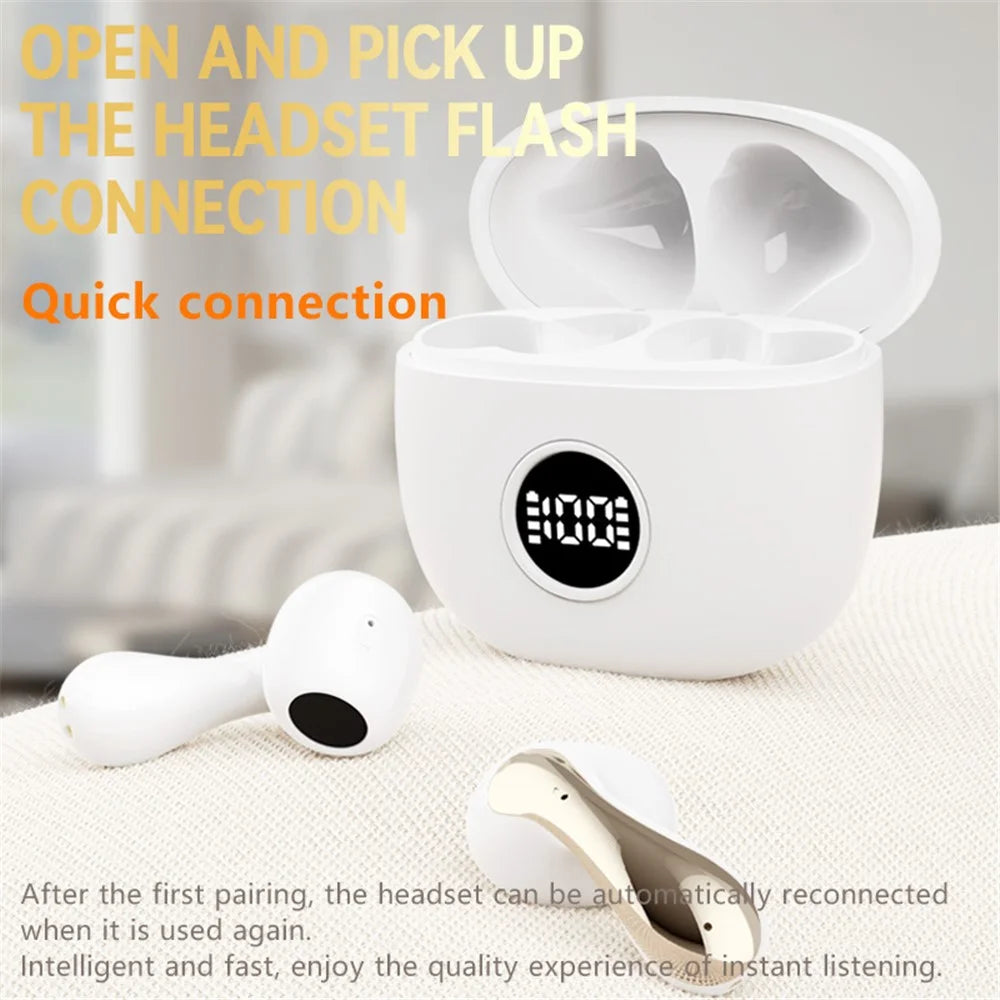 LX04 Bluetooth-compatible 5.3 Mini Earbuds Noise Reduction IPX5 Waterproof Wireless Headphones - Nude - 4