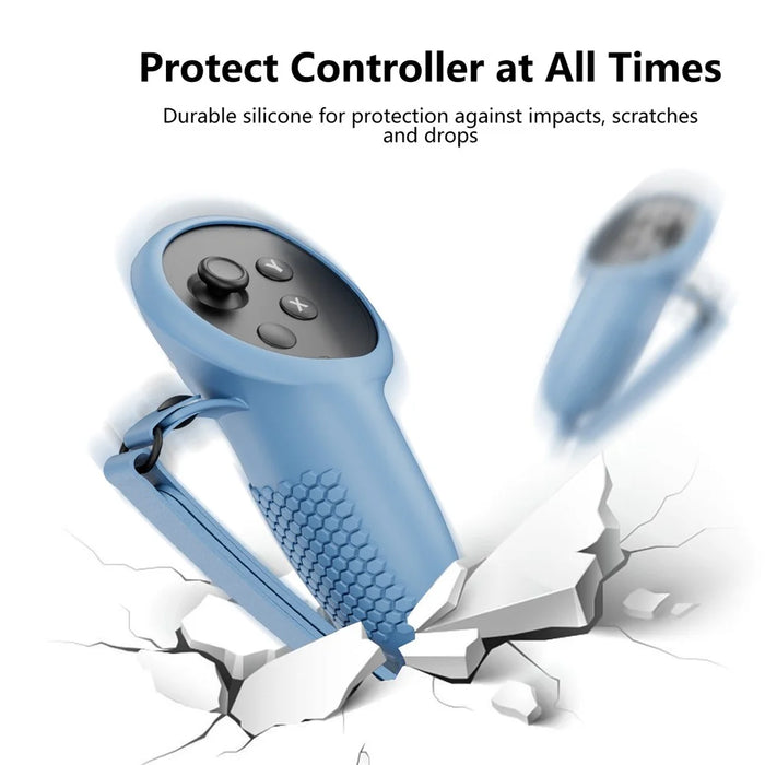 JYS JYS-MQ013 1 Pair for Meta Quest 3 Touch Controller Cover Anti-skid Silicone Protective Case - Blue - 3