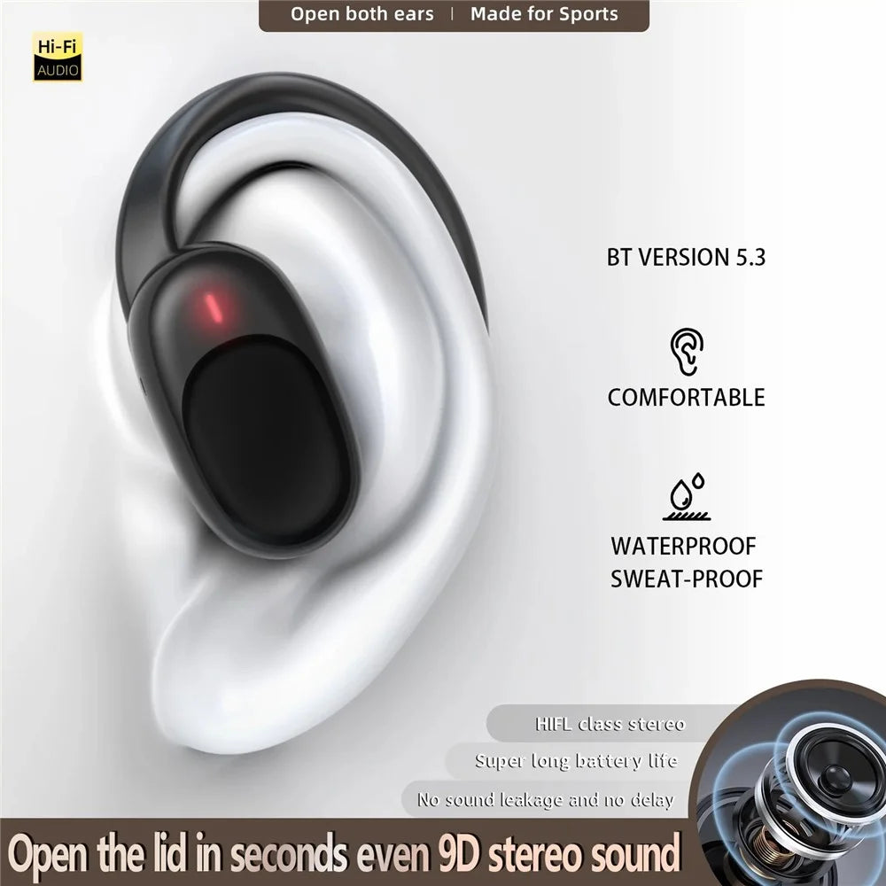 JM05 OWS Air Conduction Bluetooth-compatible Headphones Wireless HiFi Sports Earphones - Black - 3