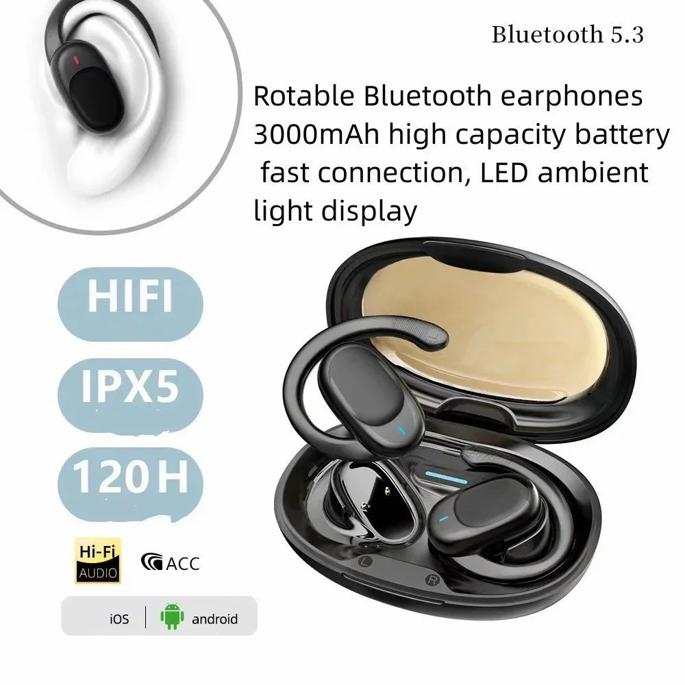 JM05 OWS Air Conduction Bluetooth-compatible Headphones Wireless HiFi Sports Earphones - Black - 5