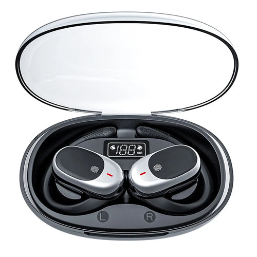 JM11 OWS Air Conduction Bluetooth-compatible Earphones Rotary Hook Wireless Headphones - Black - 1