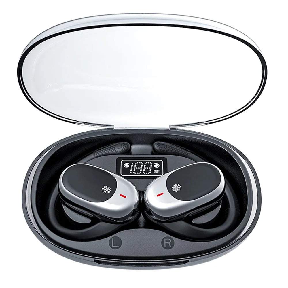 JM11 OWS Air Conduction Bluetooth-compatible Earphones Rotary Hook Wireless Headphones - Black - 1