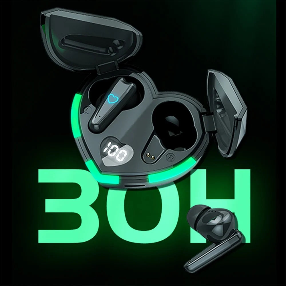 i6S Digital Display Bluetooth-compatible 5.3 TWS Earphones + Heart Shape Charging Case  - Black - 4