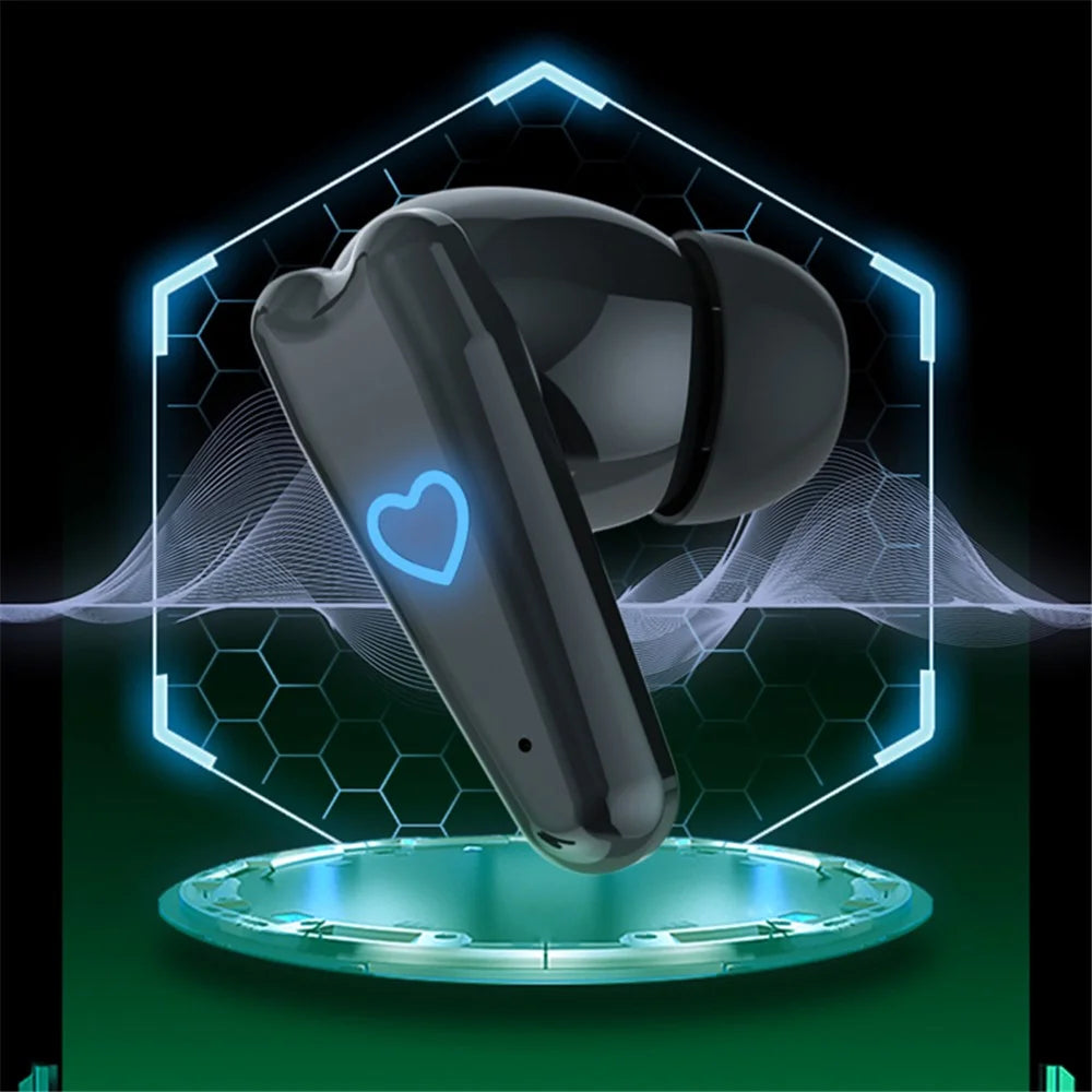 i6S Digital Display Bluetooth-compatible 5.3 TWS Earphones + Heart Shape Charging Case  - Black - 6