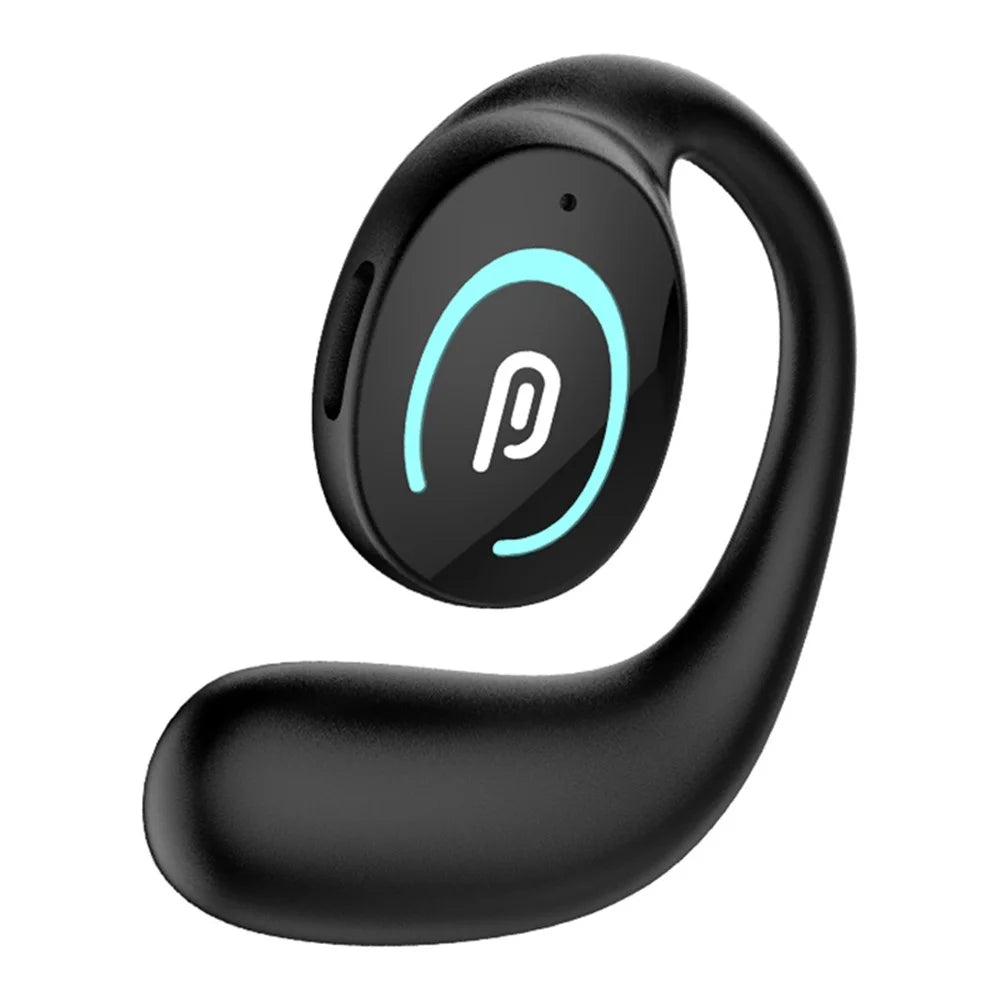 K9 Single Ear Bluetooth-compatible 5.3 Earhook Headset Bone Conduction Music Earphone - Black - 1