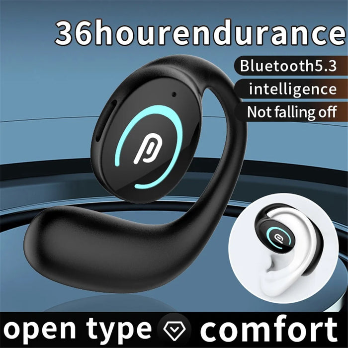 K9 Single Ear Bluetooth-compatible 5.3 Earhook Headset Bone Conduction Music Earphone - Black - 2