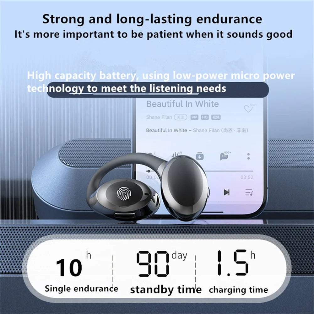 GD06 Single Ear Bluetooth-compatible 5.3 Earhook Headset Wireless Earphone - White - 7