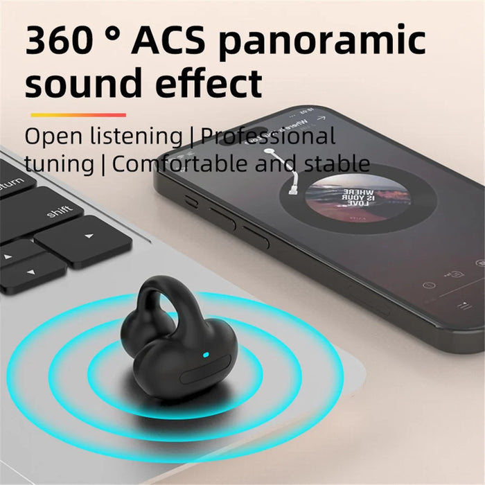 M-S8 Bluetooth-compatible 5.3 Ear Clip Earphone Running Wireless Music Headset - Grey - 2