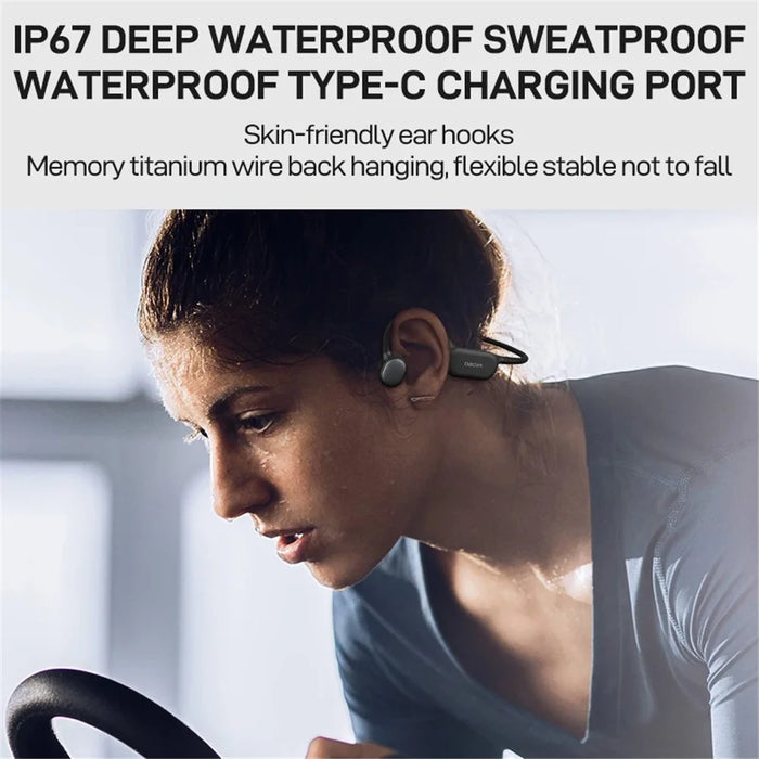 DACOM E80 Bone Conduction Headphone Wireless Bluetooth-compatible 5.3 Earphone - Black - 5