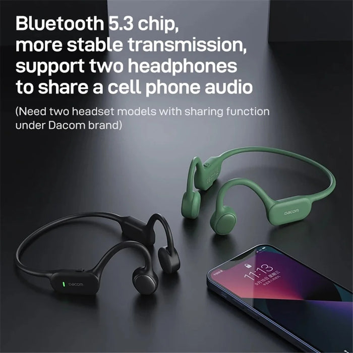 DACOM E80 Bone Conduction Headphone Wireless Bluetooth-compatible 5.3 Earphone - Black - 6