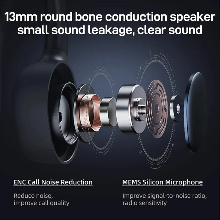 DACOM E80 Bone Conduction Headphone Wireless Bluetooth-compatible 5.3 Earphone - Black - 7