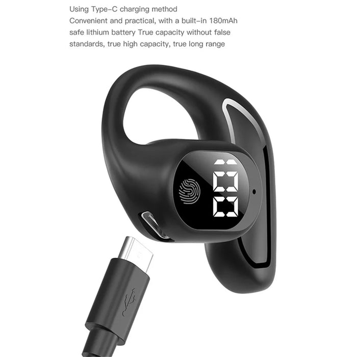 FN-98 Single Ear Bluetooth-compatible Ear Hanging Headset Wireless Earphone - Black - 6