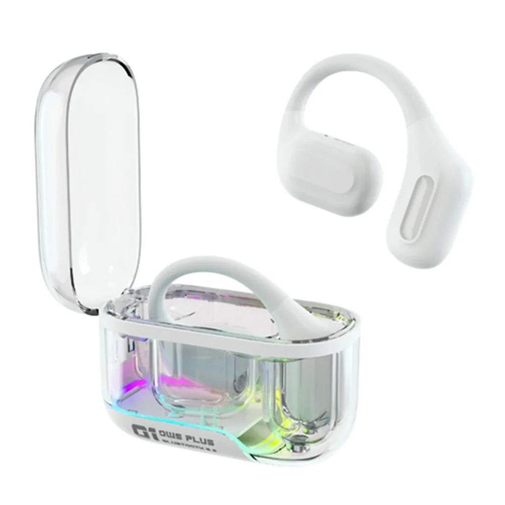 C01 Bluetooth-compatible 5.3 Earphone Bone Conduction Ear Hanging Music Headset - White - 1