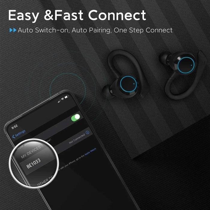 BE1033 Bluetooth-compatible Sports Earbuds IPX7 Waterproof HiFi Stereo Sound Earhook Wireless Earbuds - 6