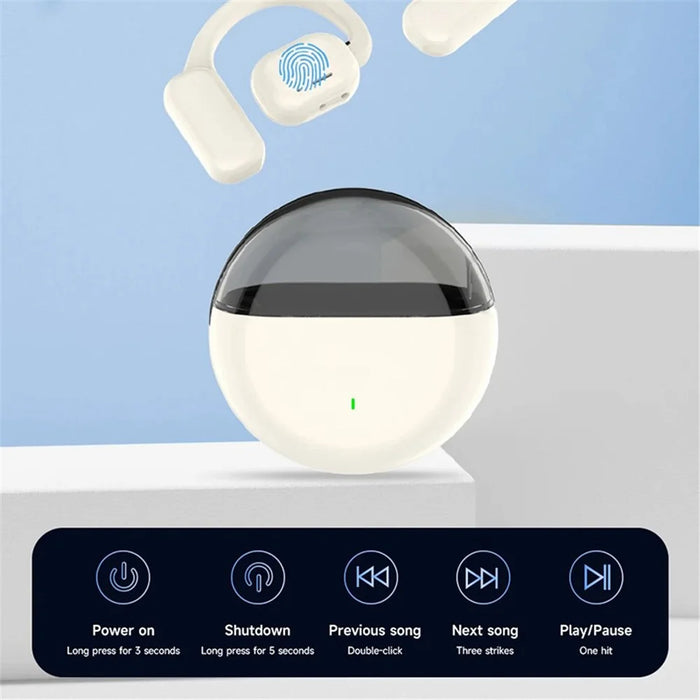 M6 IPX5 Waterproof Hanging Ear Headphones OWS Wireless Bluetooth-compatible Earphones - Black - 3