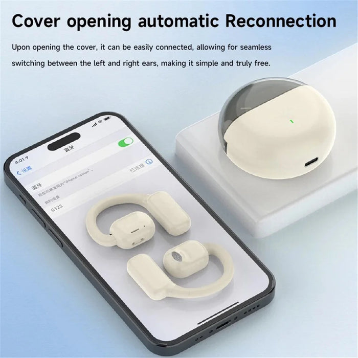 M6 IPX5 Waterproof Hanging Ear Headphones OWS Wireless Bluetooth-compatible Earphones - Black - 6
