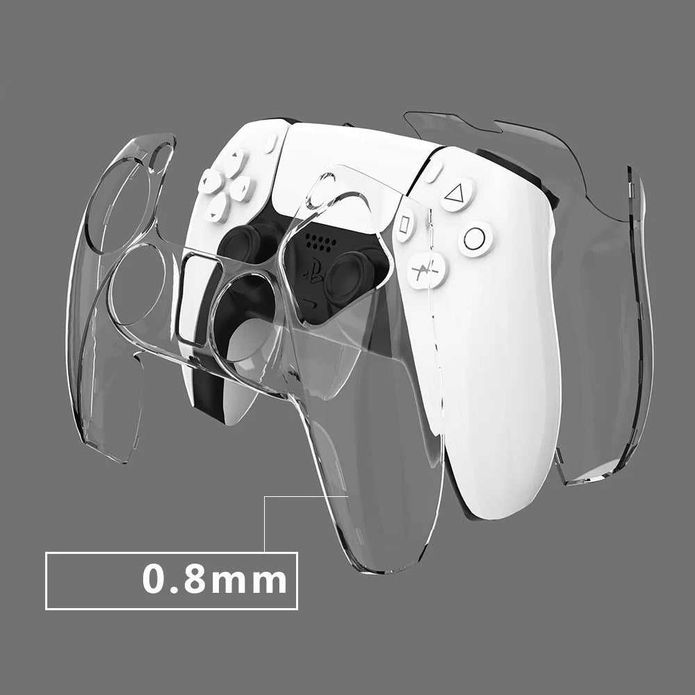 Split Type Clear PC Cover for PS5 Game Controller Ultra Thin Protective Case - Transparent - 2